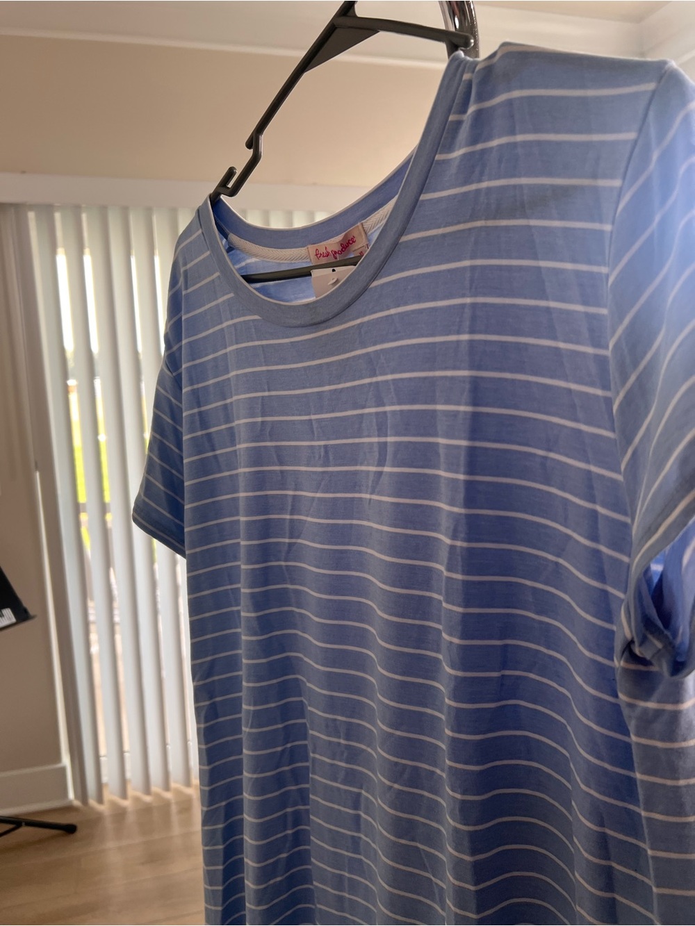 Fresh Produce Light Blue & White Striped Dress